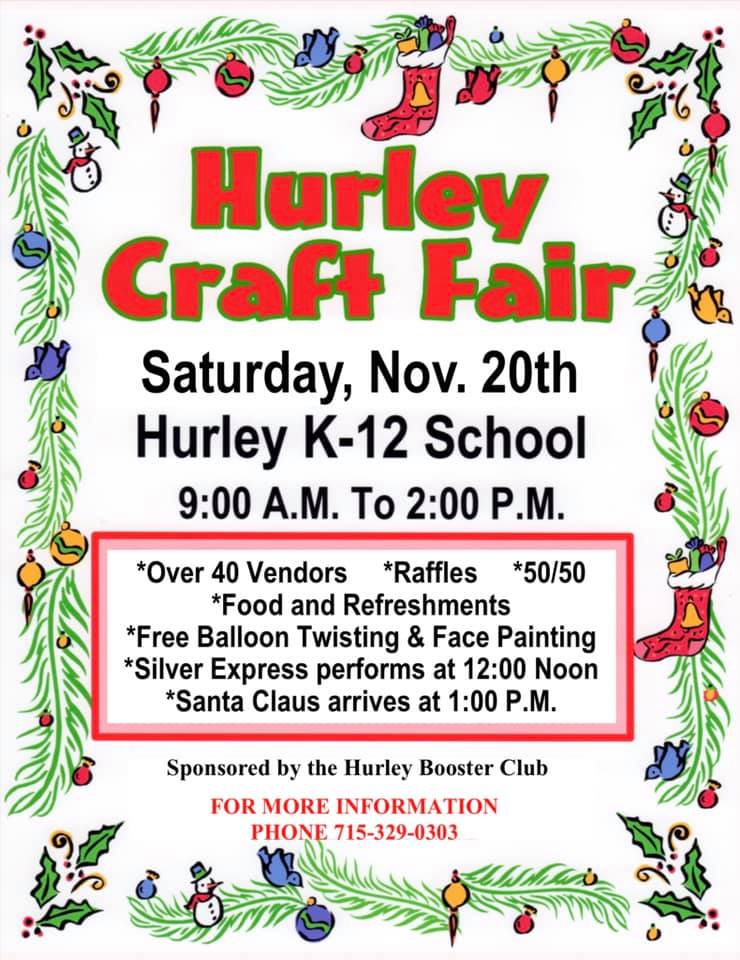 The Hurley Booster Club Craft Fair 11/20/21